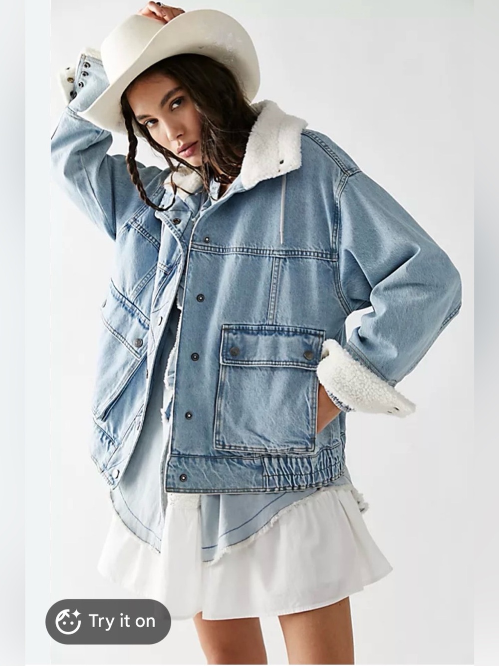 Free people Ariel denim jacket NWT